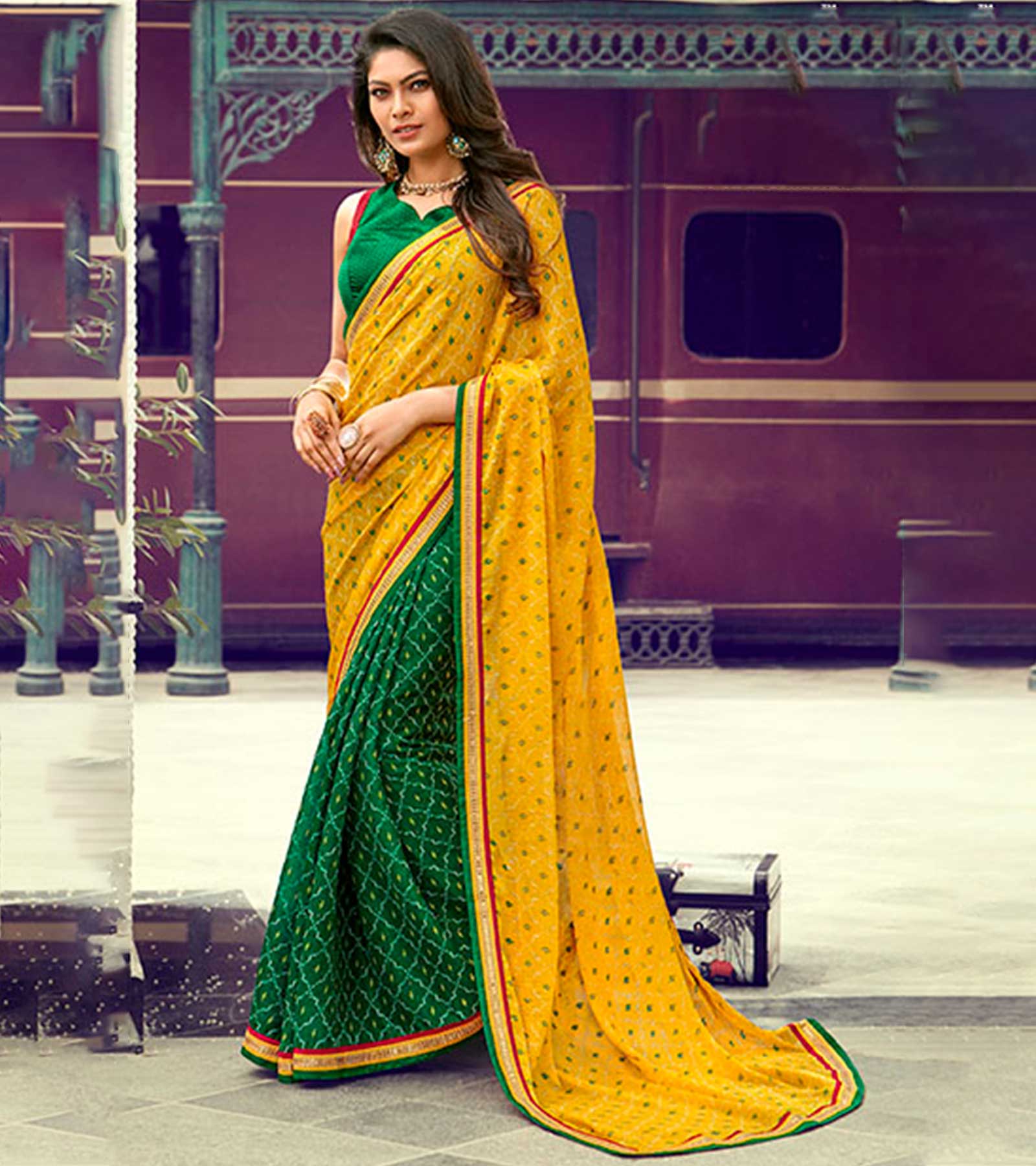 Green and Yellow Cotton Silk Handloom Saree - Monastoor- Indian ethnical  dress collections with more than 1500+ fashionable indian traditional  dresses and ethnical jewelleries.