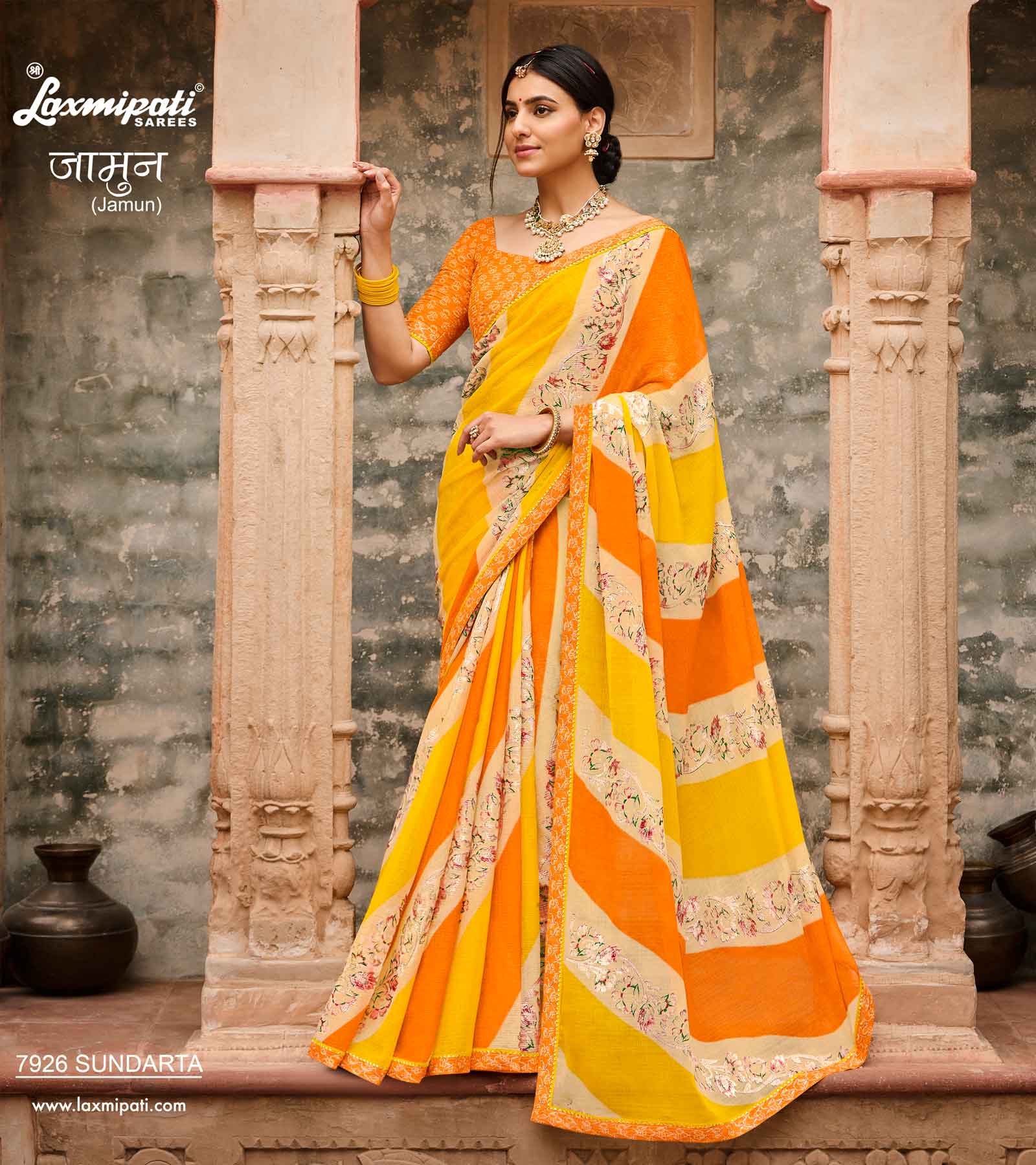 Buy Laxmipati Georgette Designer Printed Saree in Yellow colour | Online  Shopping India US UK Canada South … | Saree trends, Printed sarees, Indian  clothes online