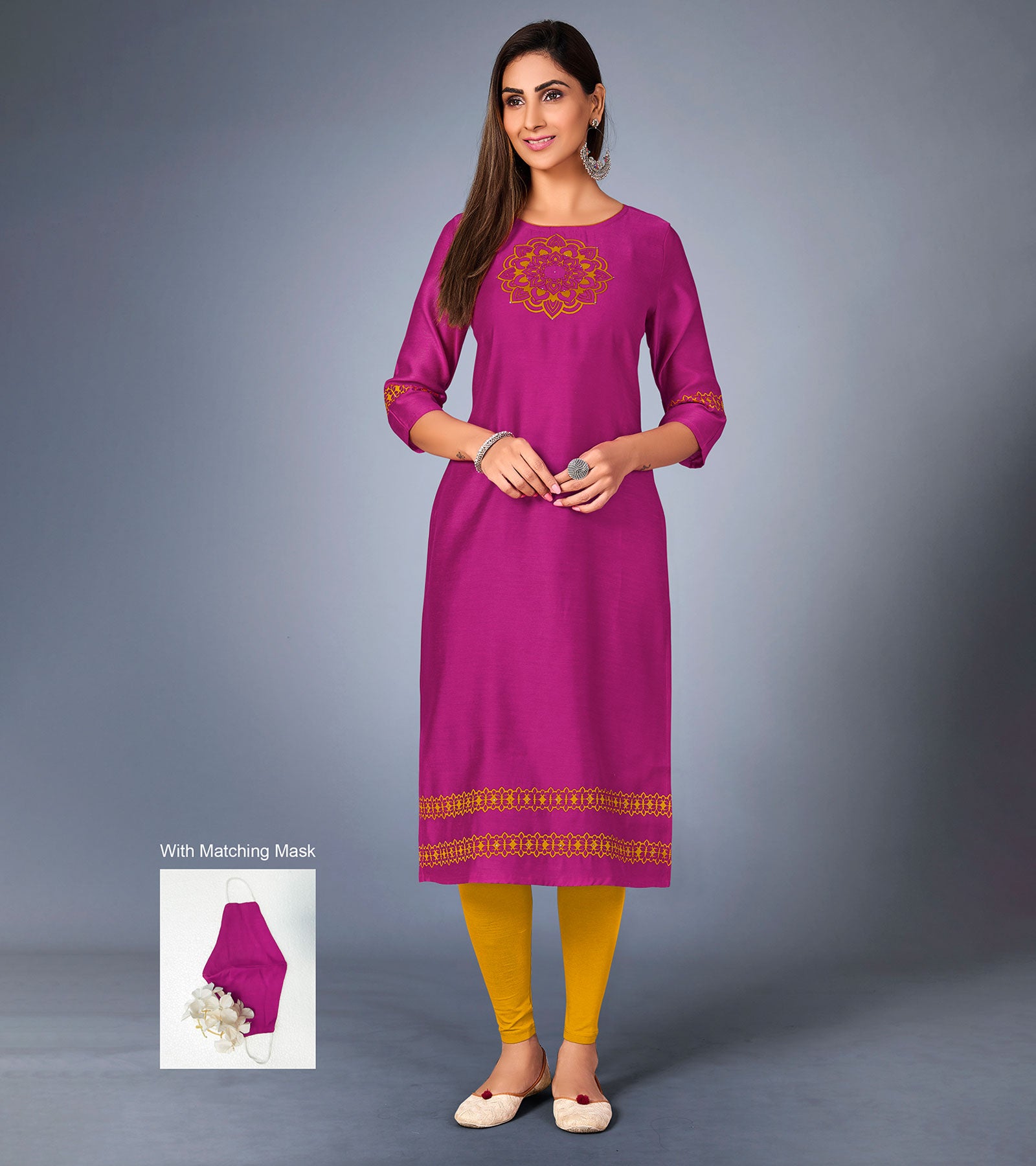 Buy 46/L-2 Size Purple Trends Indian Kurti Tunic Online for Women in USA