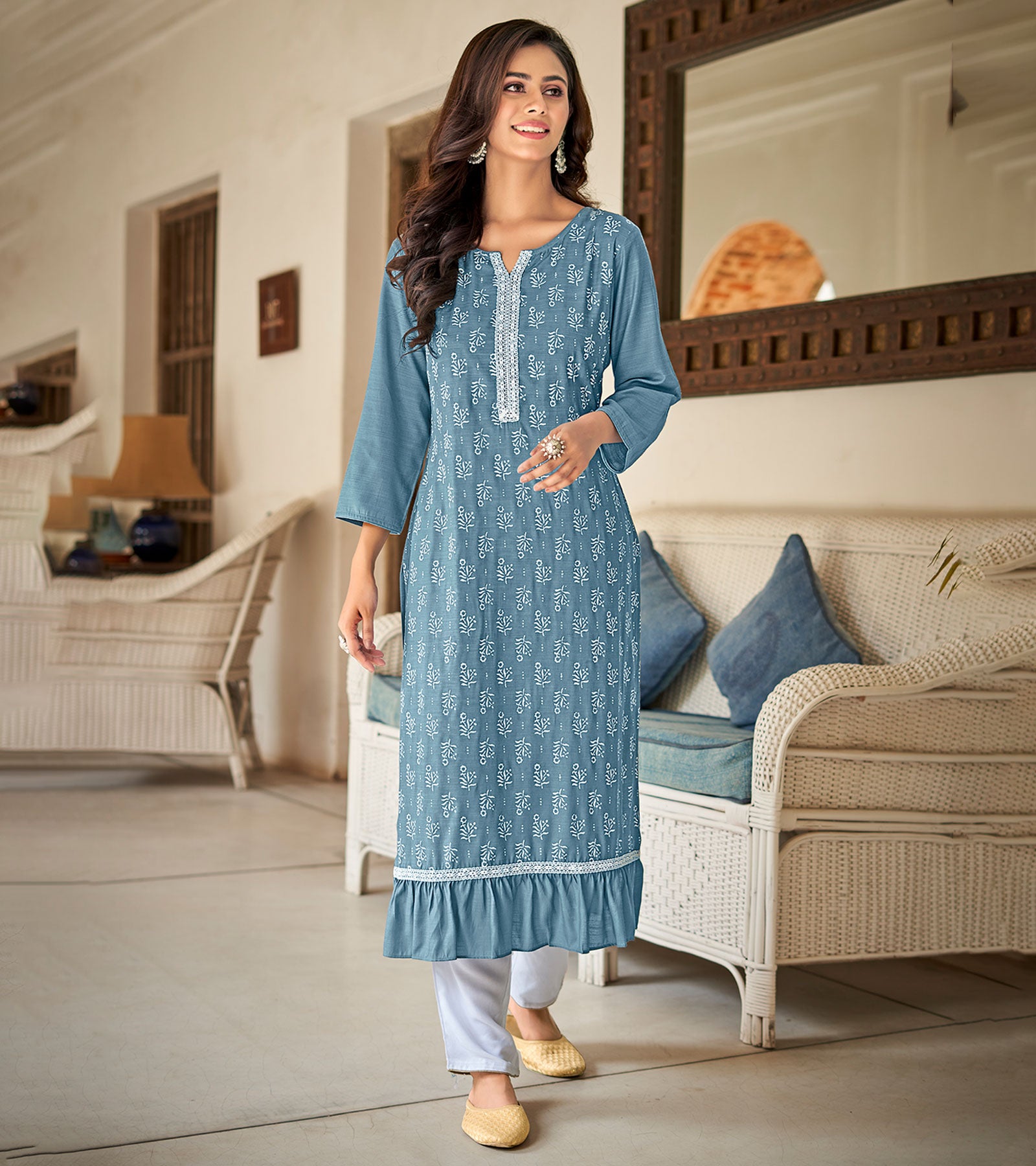 Blue Hill Nitya Nx Wholesale Centre Cut Long Kurti Collection -  textiledeal.in