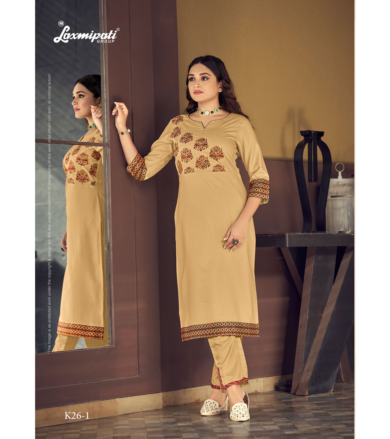 Party Wear Ladies Gold Printed Rani Colour Kurti And Pant With Jacket. at  Rs 999 | Designer Kurti in Surat | ID: 25212215091
