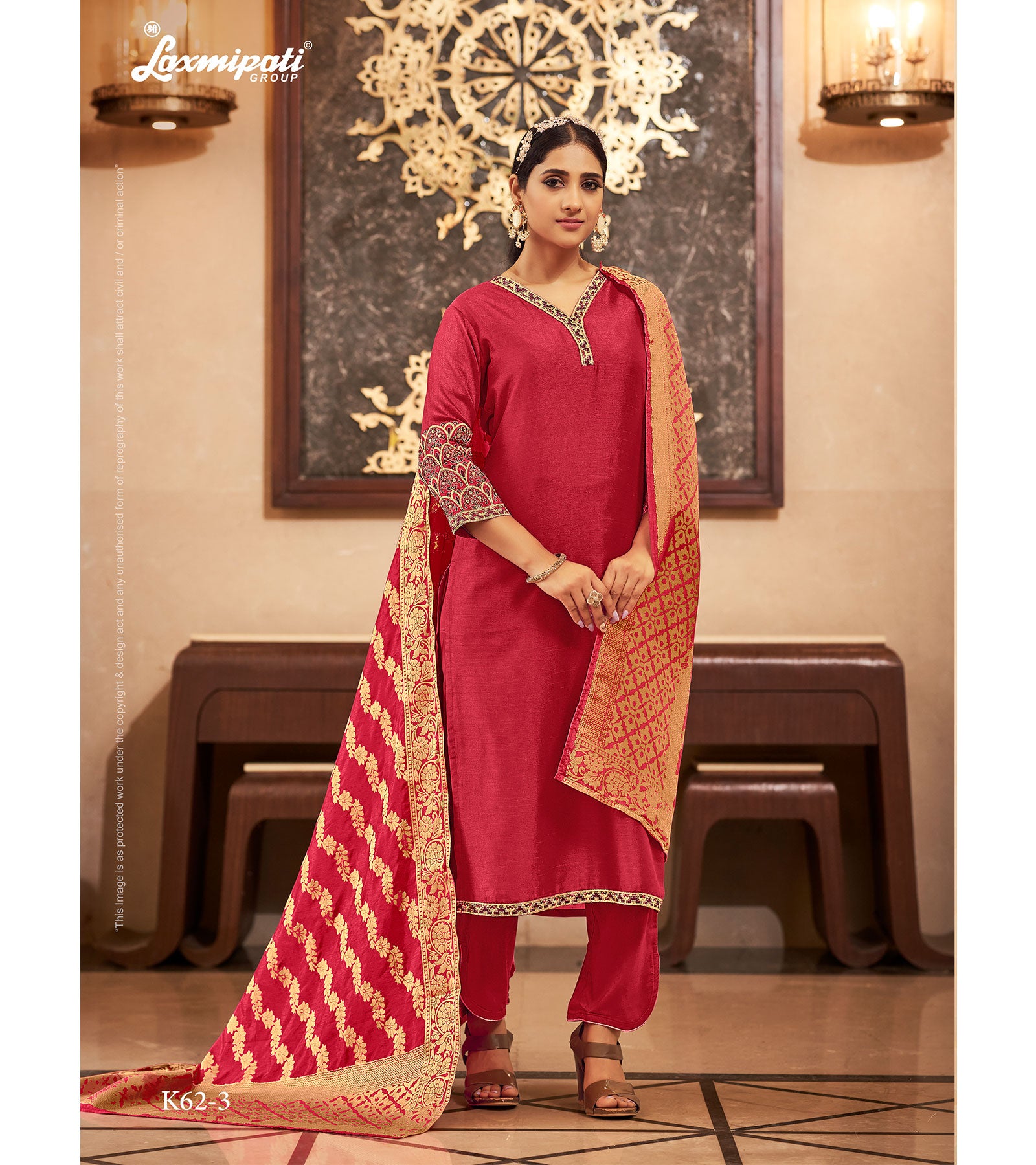 Red and Gold Indian Tunic Top/ Kurta For Women – thekurtalady