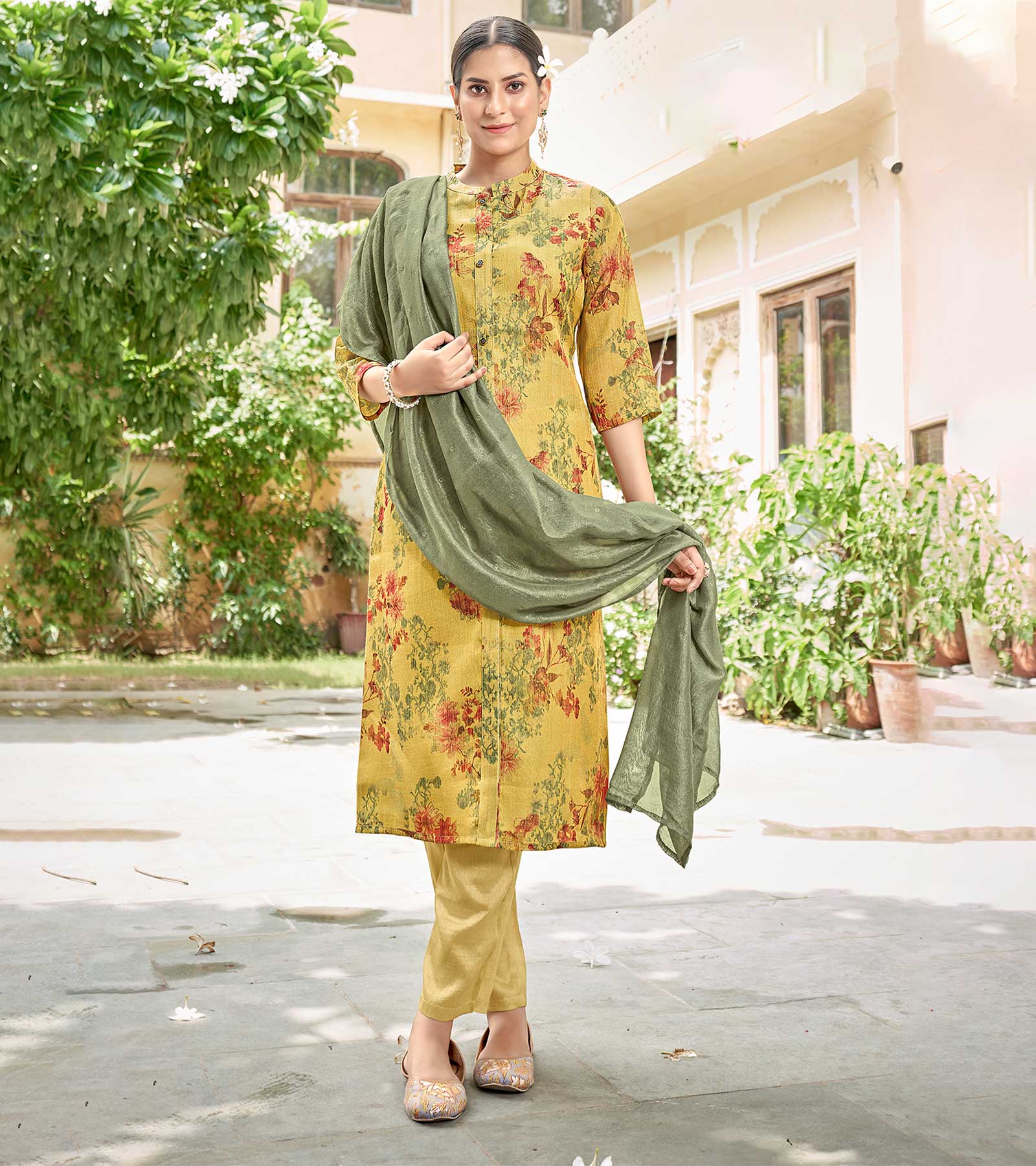 Buy online Yellow Printed Straight Kurti from Kurta Kurtis for Women by  V-mart for ₹299 at 0% off | 2024 Limeroad.com