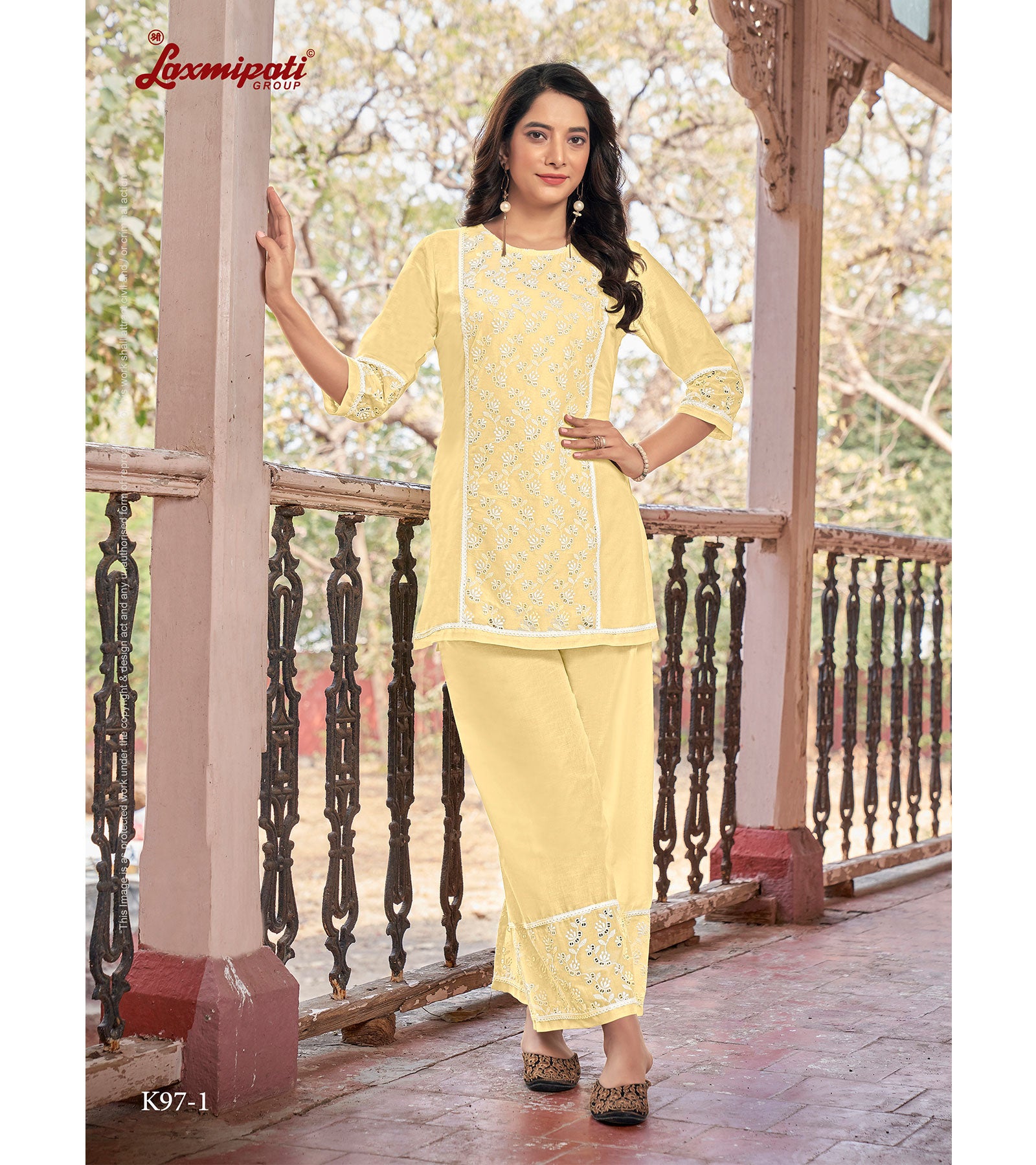 Buy Ranas Lemon Yellow Chanderi Kurti Online | Kurtis | Ranas