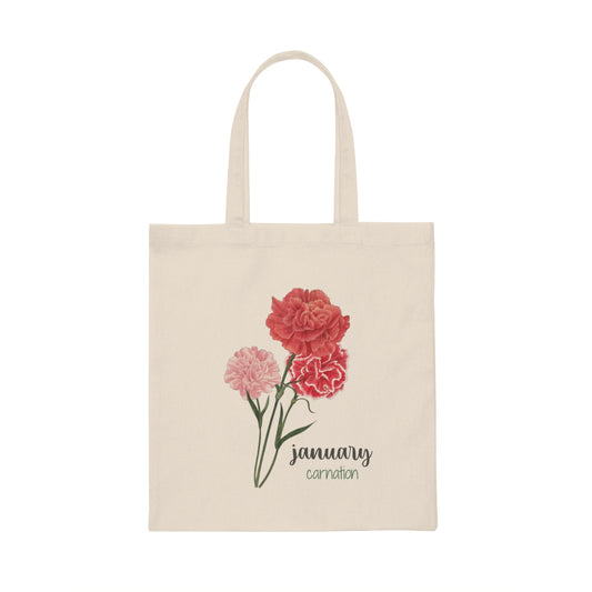 June Birth Flower Canvas Tote Bag; Rose Tote Bag – Keenie Designs