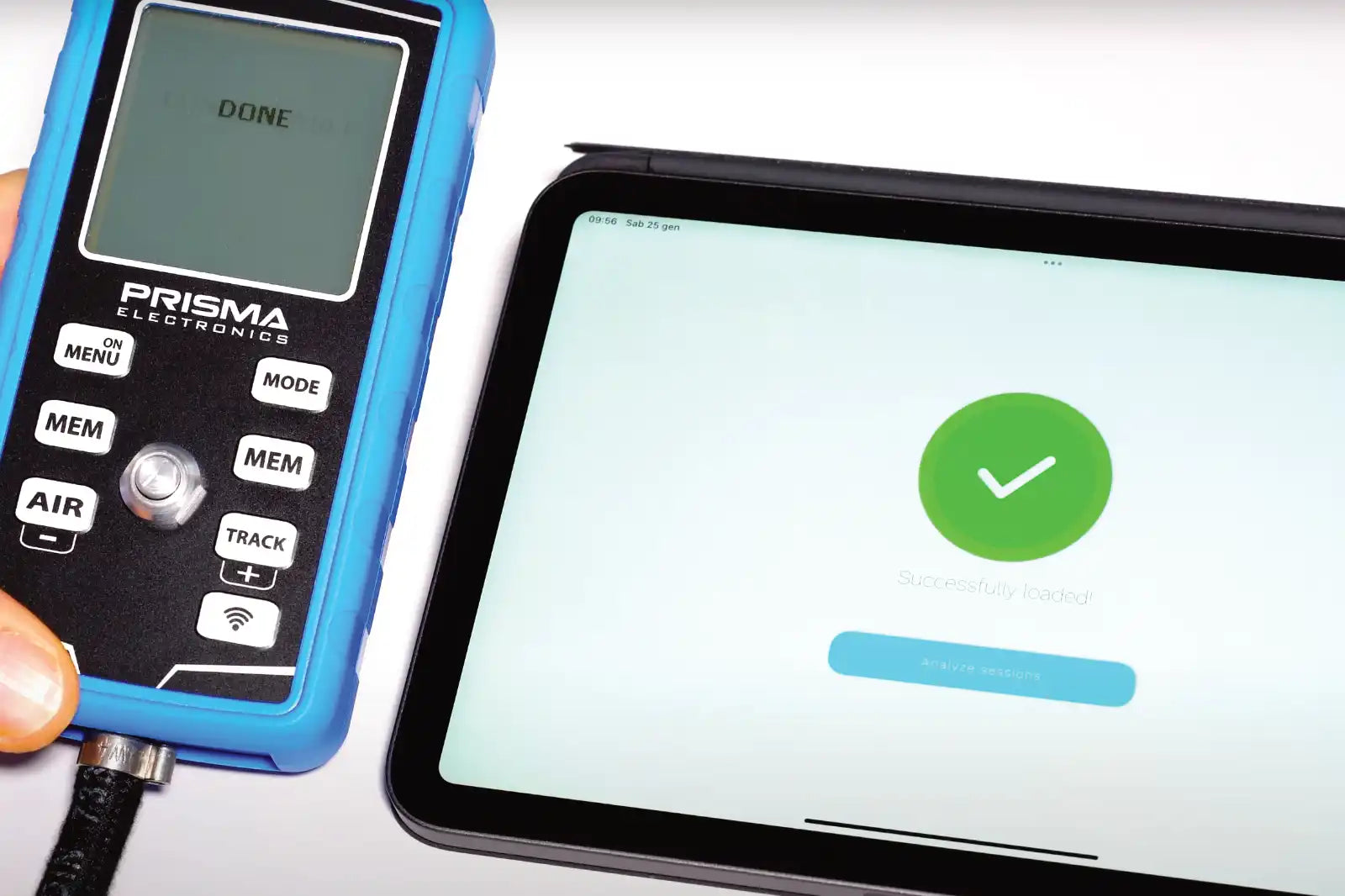 Analyze sessions on the Prisma Electronics APP