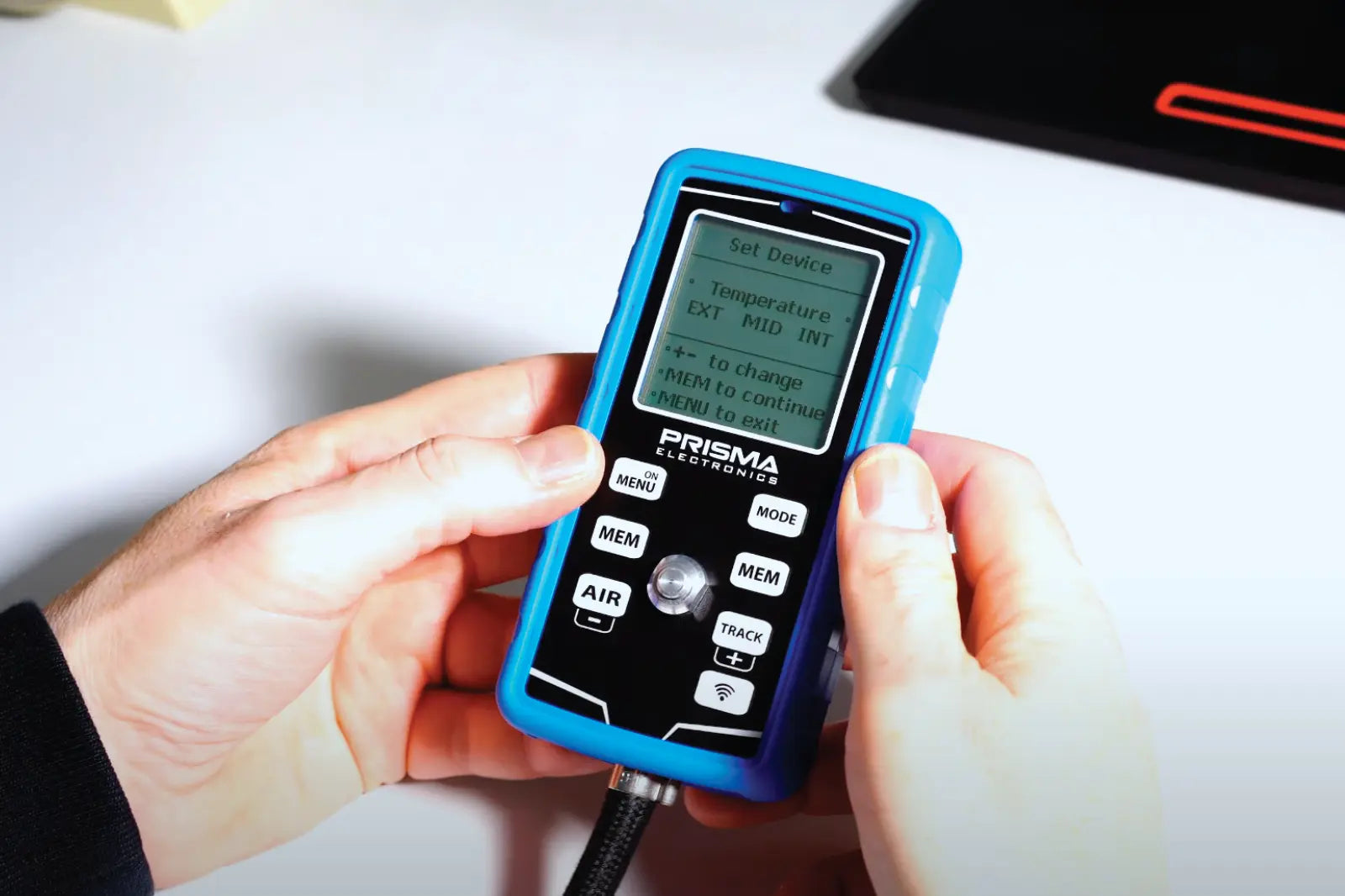 Temperature mode setup for the Tire gauge HPM5 with Pyrometer.