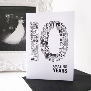 Memories 10th wedding anniversary card