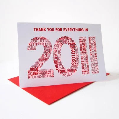 2011 personalised typographical card