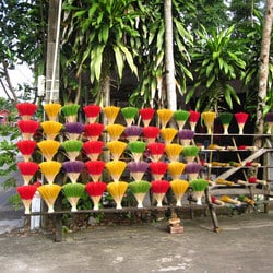 Colourful sticks on incense