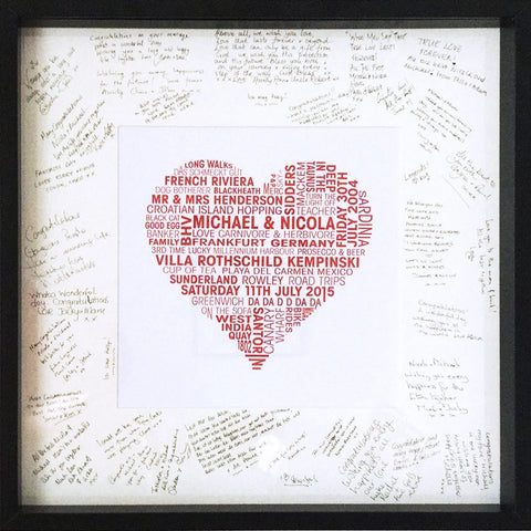 Personalised Love Heart Wedding Guest Book