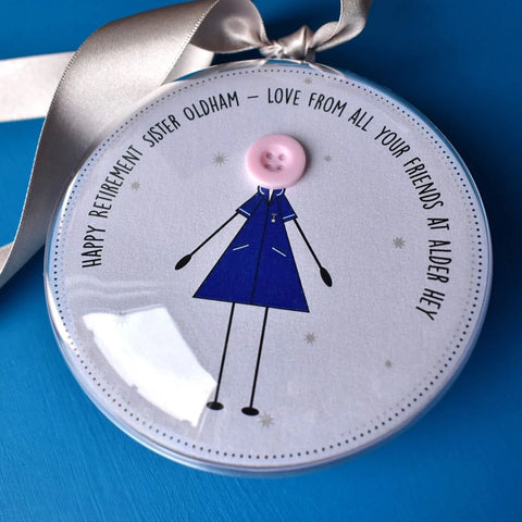 Personalised Christmas Bauble with a Nurse Character