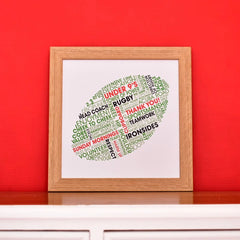 Rugby print personalised for birthday gift