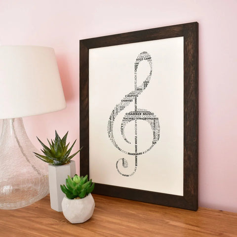 Treble Clef personalised print for musician