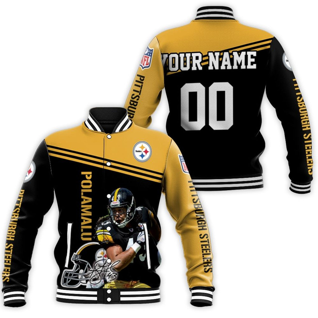 Pittsburgh Steelers Troy Polamalu Letterman Jacket