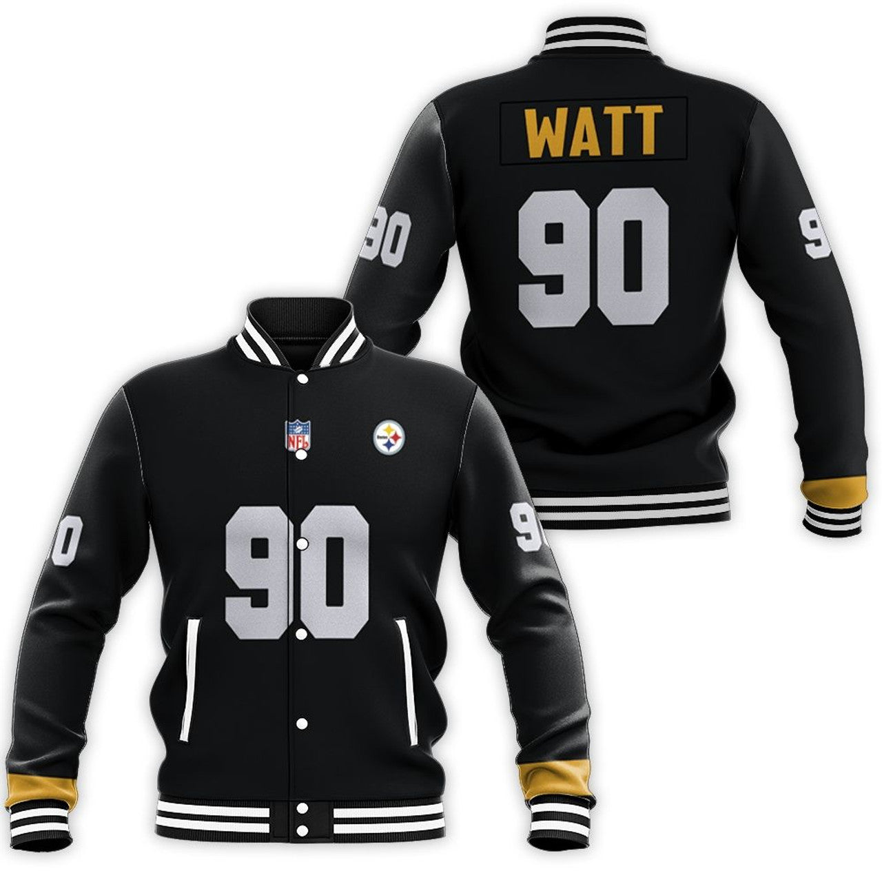 Pittsburgh Steelers TJ Watt Casual Letterman Jacket