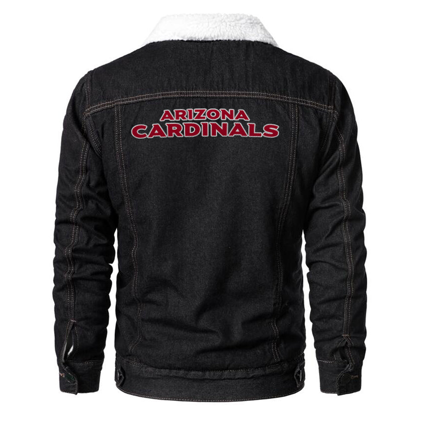 Arizona Cardinals Fur Denim Jacket