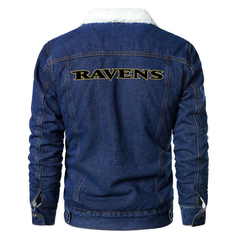 Baltimore Ravens Fur Denim Jacket