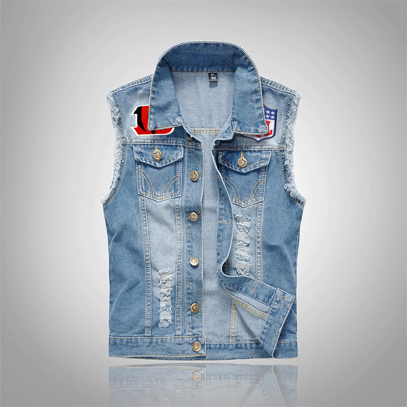 Cincinnati Bengals Denim Vest Jacket