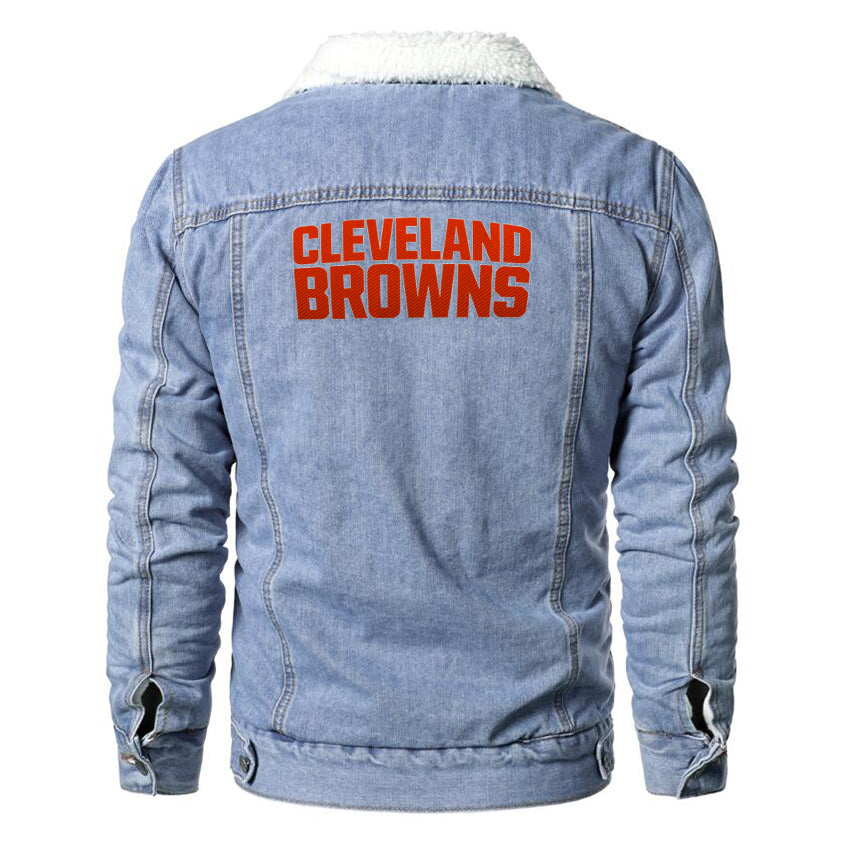 Cleveland Browns Fur Denim Jacket