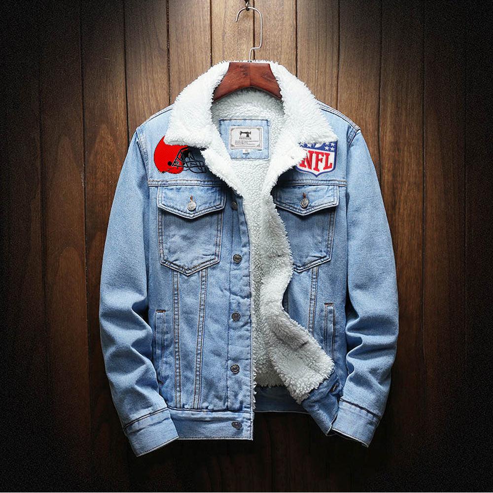 Cleveland Browns Fur Denim Jacket