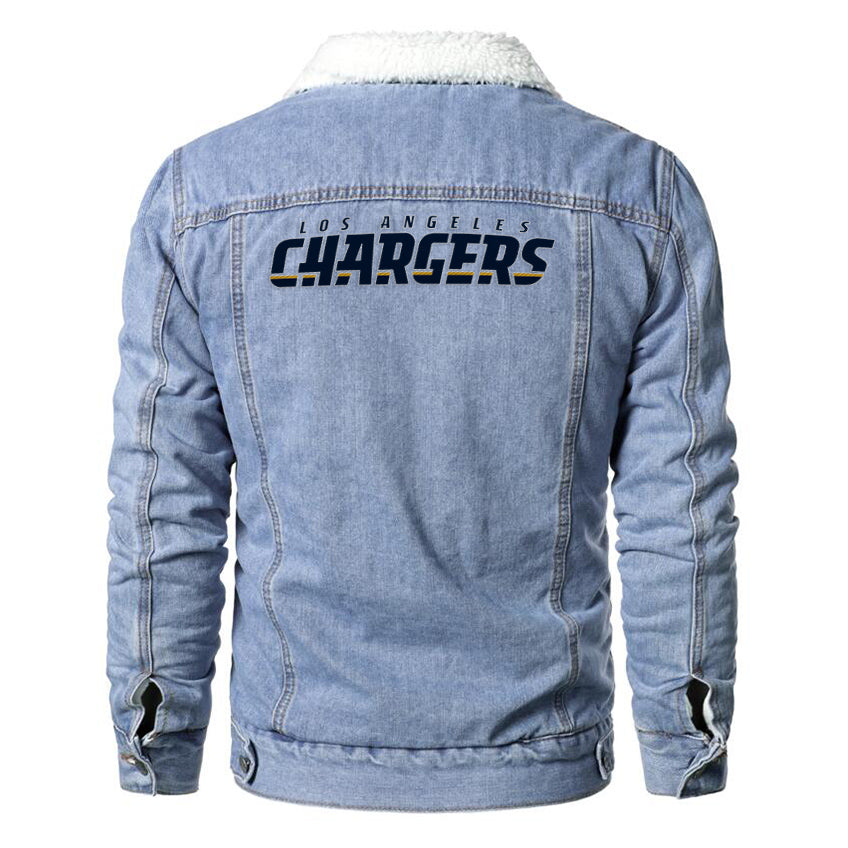 Los Angeles Chargers Fur Denim Jacket