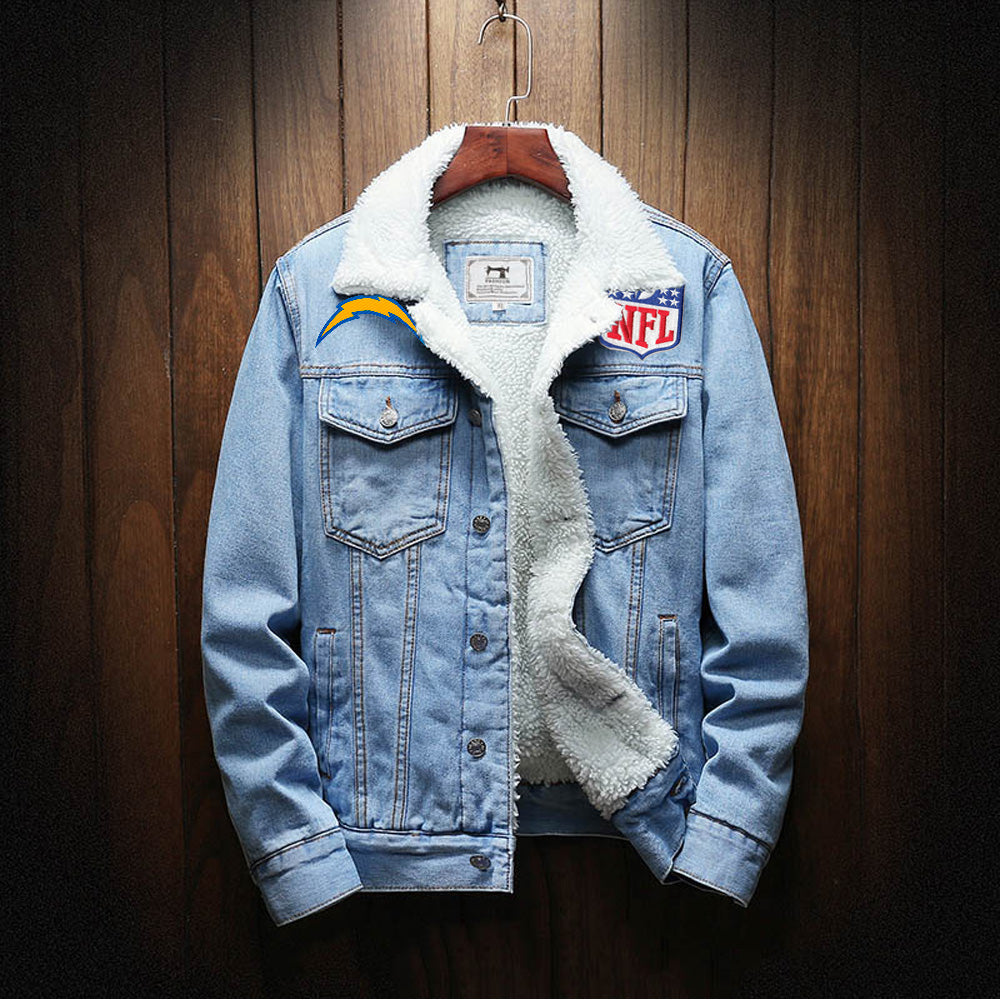 Los Angeles Chargers Fur Denim Jacket