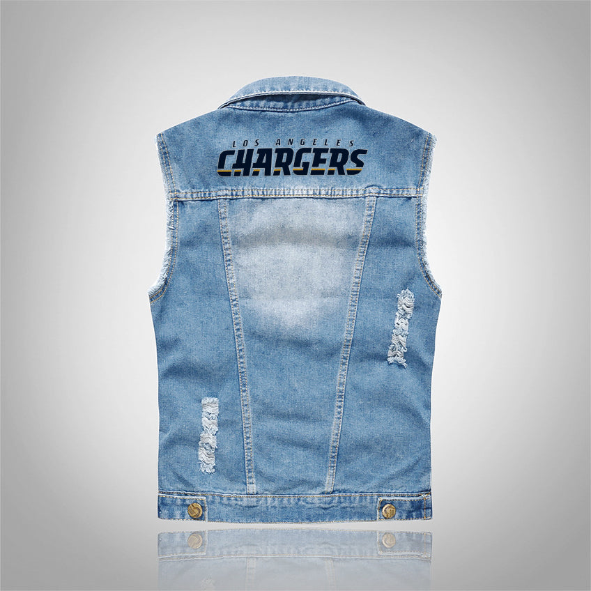 Los Angeles Chargers Denim Vest Jacket