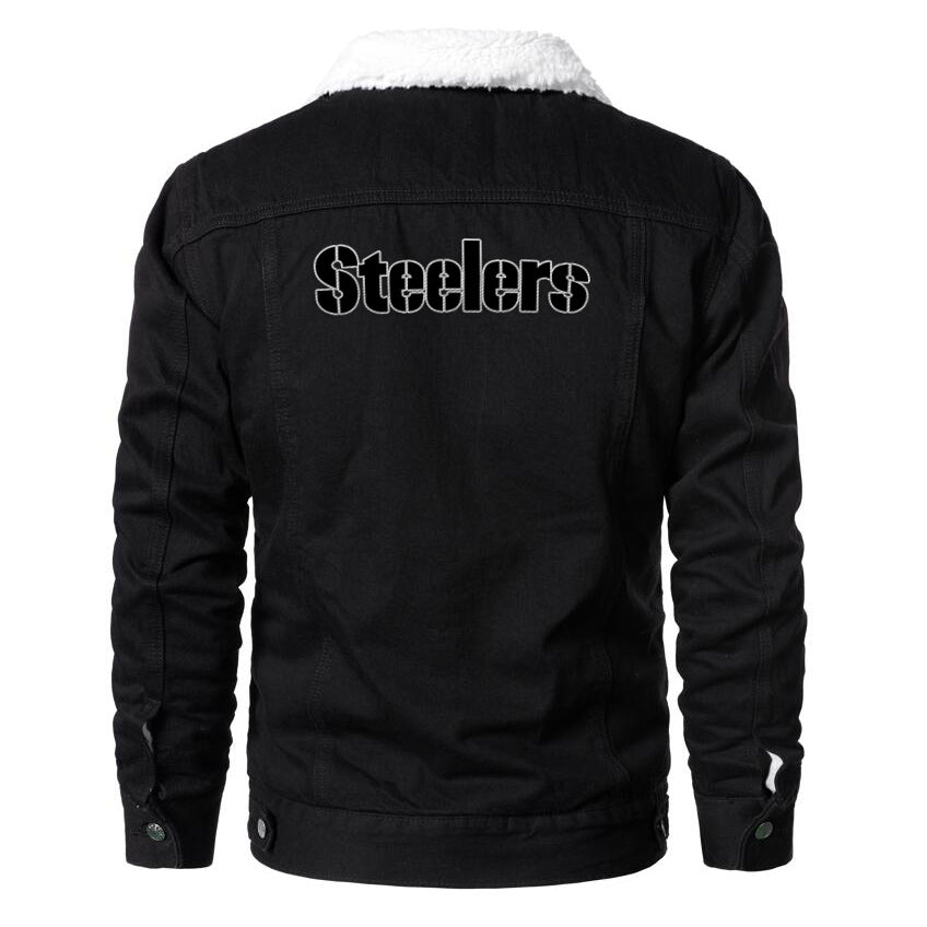 Pittsburgh Steelers Fur Denim Jacket