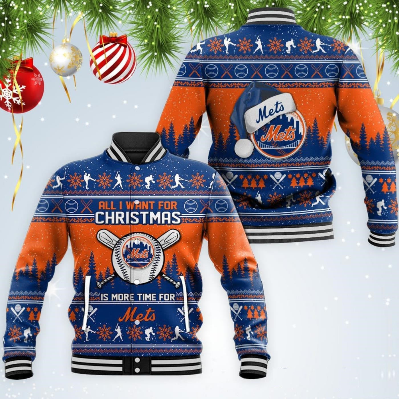 New York Mets Christmas Letterman Jacket