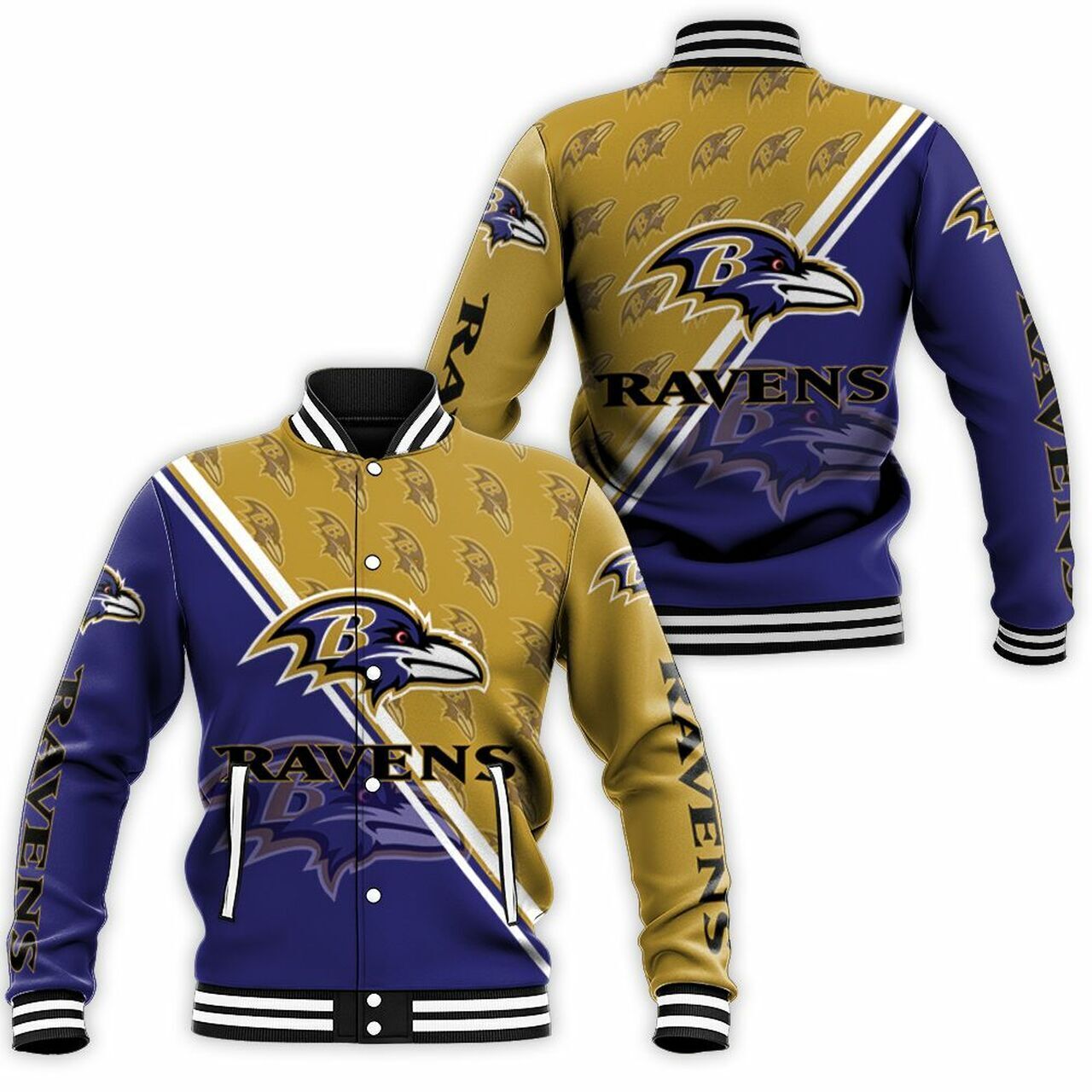 Baltimore Ravens Casual 3D Letterman Jacket