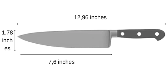 Chef knife yellow sea size