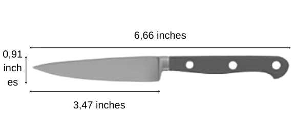 paring knife size yakumoto