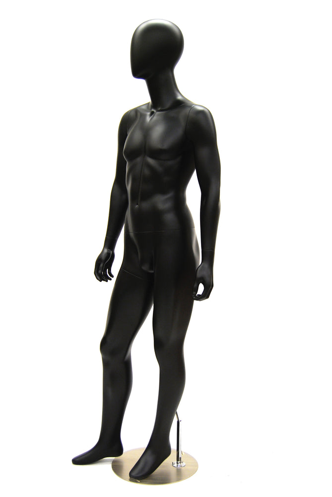 Alan 2: Egghead Male Mannequin in Satin Black – Mannequin Madness