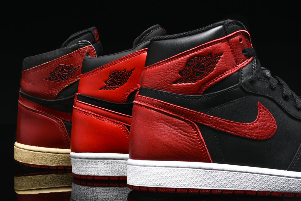 AIR JORDAN 1 BRED THROUGH THE YEARS 