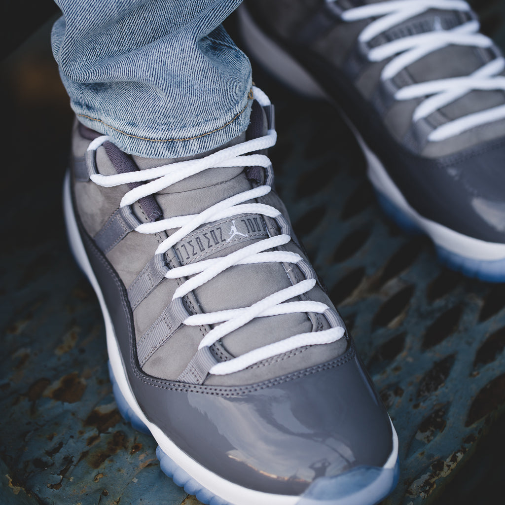 jordan 11 cool grey low on feet