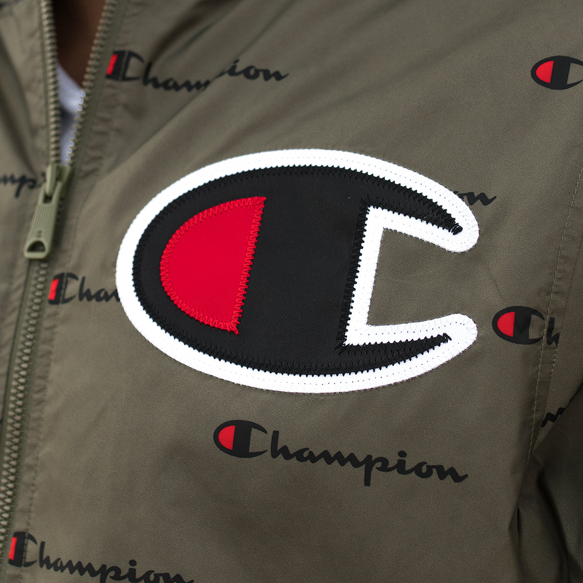 champion jacket olive