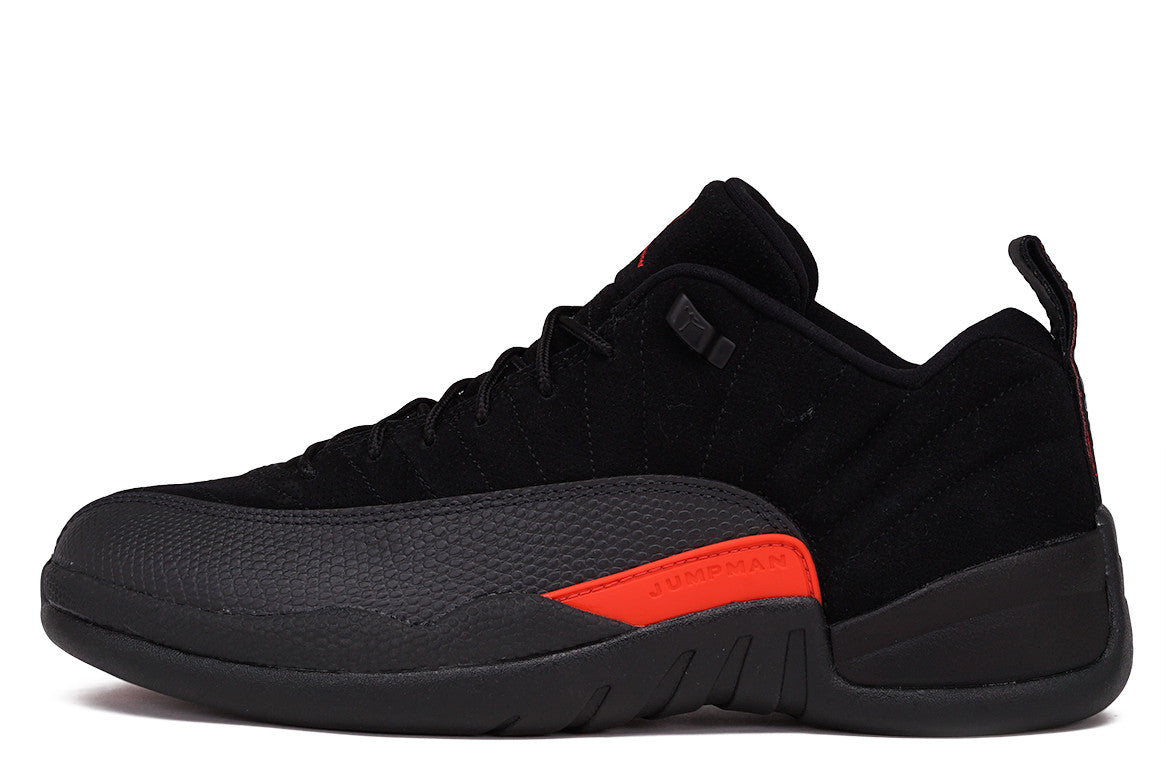 black and orange jordan 12 low