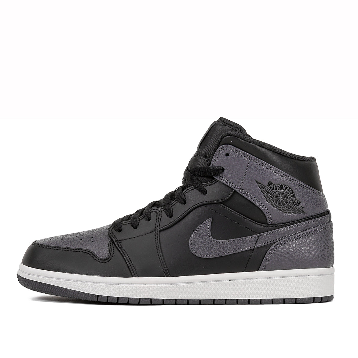 black and gray jordan 1