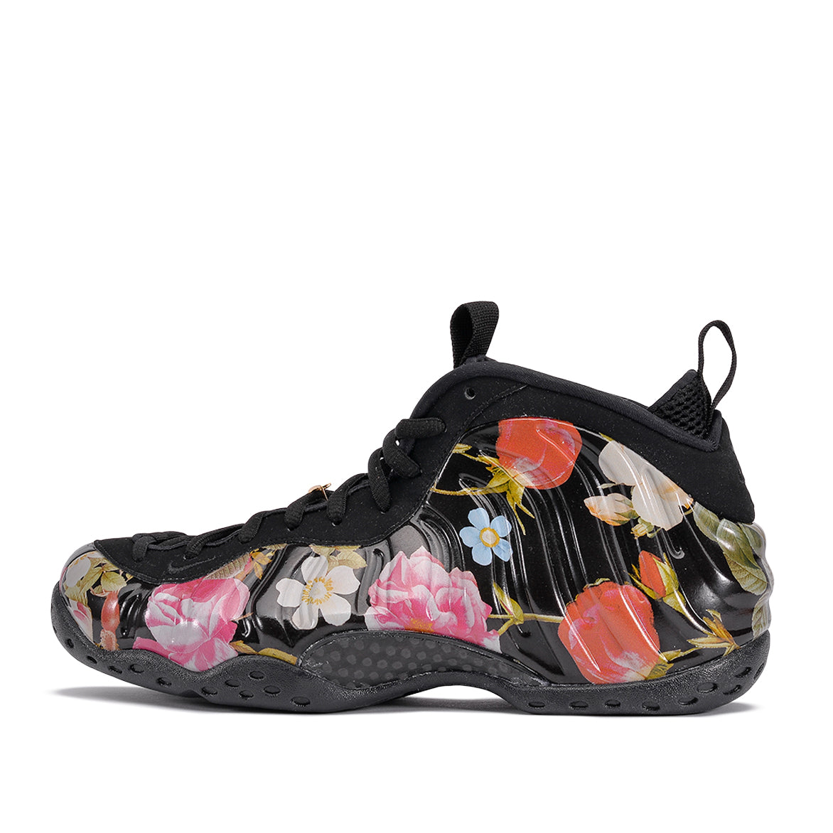 black foamposites with flowers