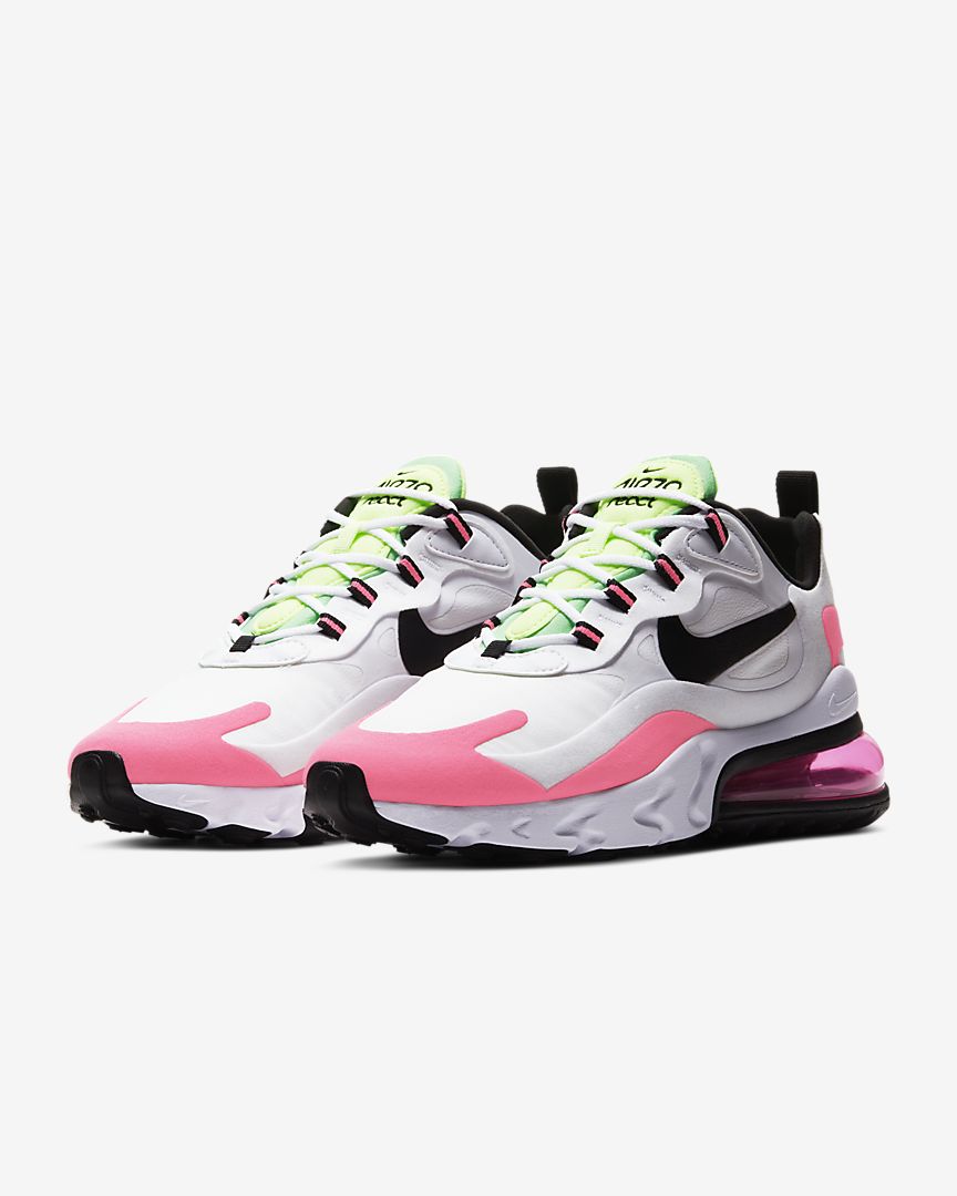 Wmns Air Max 270 React White Hyper Pink Pink Blast City Blue