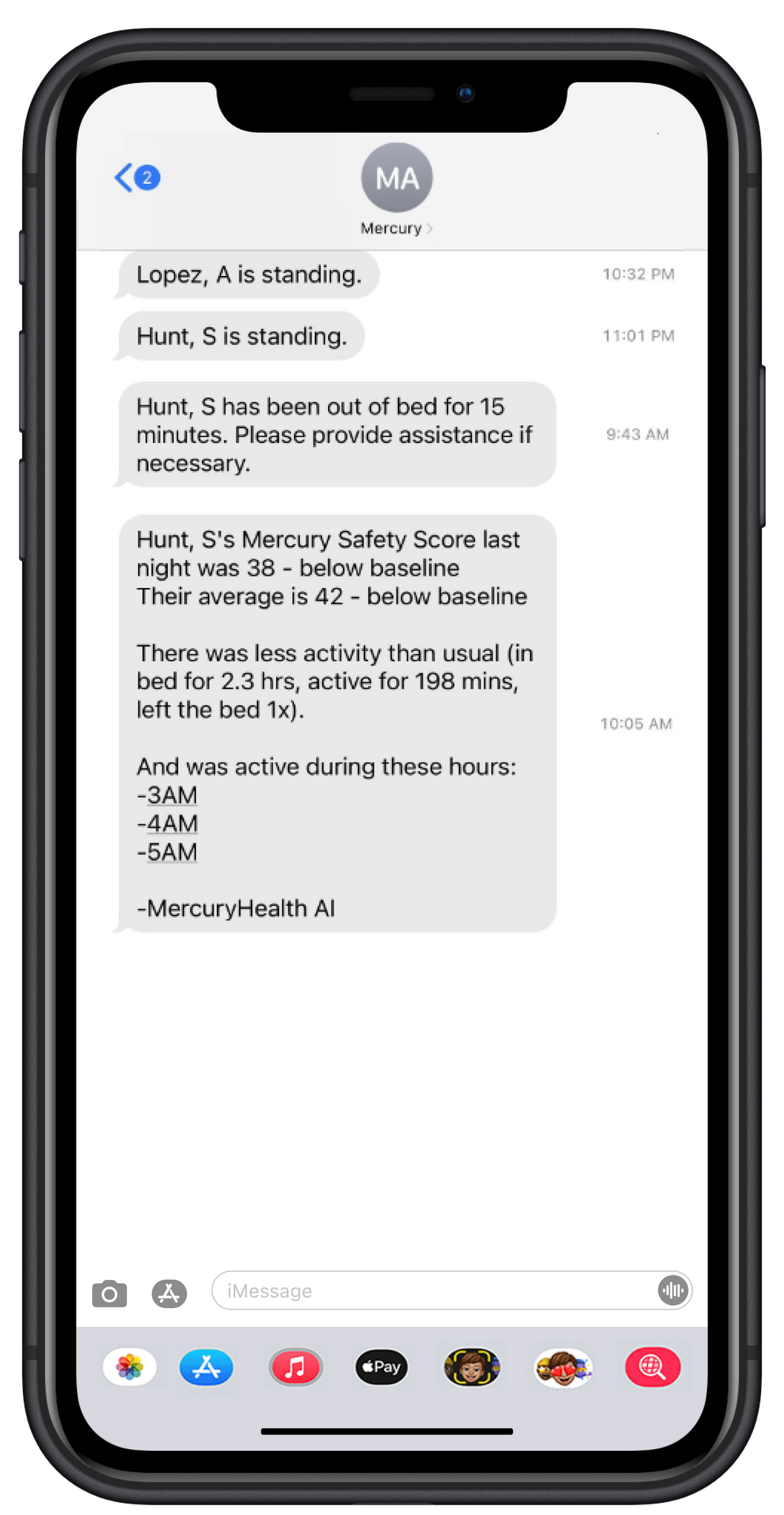 Receiving key safety alerts through message