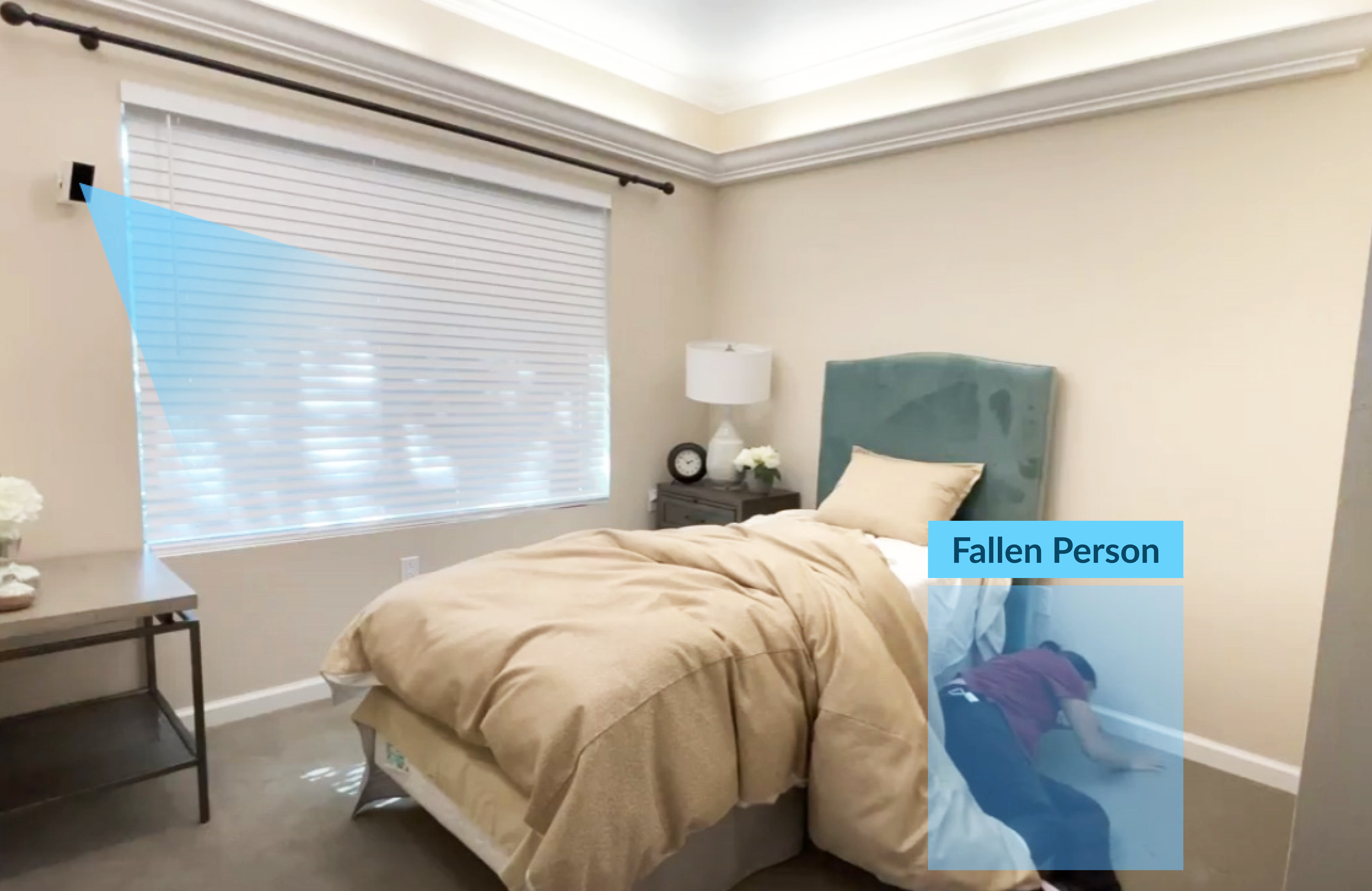 Mercury AI device on bedroom wall