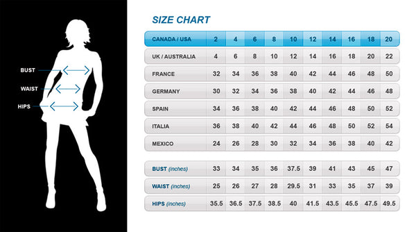 Dress Size Chart Canada