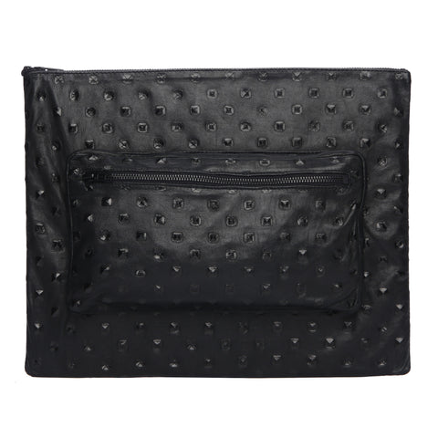 One Fated Knight Oversized Clutch Leather Bag Black
