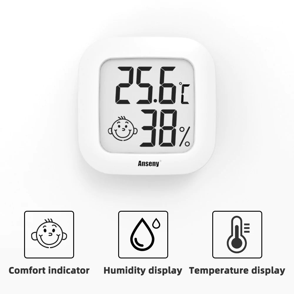 HULIANFU Mini LCD Digital Thermometer Hygrometer Indoor Room Electronic Temperature Humidity Meter Sensor Gauge Weather Station for Home