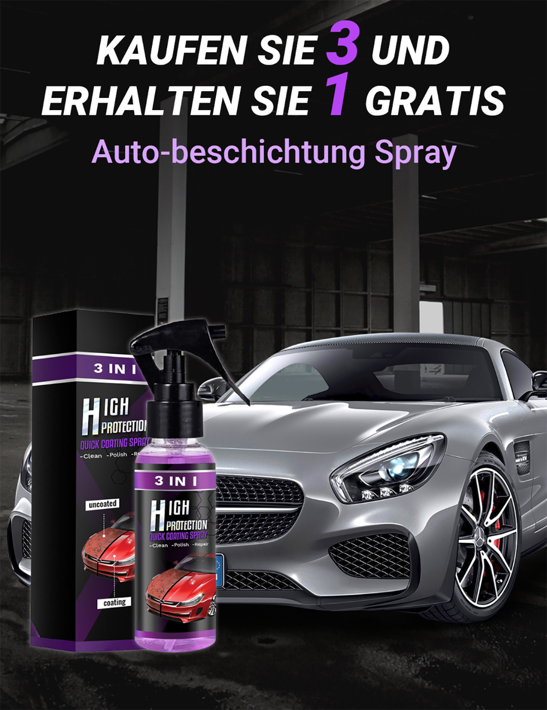 3-IN-1 Hoher Schutz Schnelles Auto-Beschichtung Spray – kissews