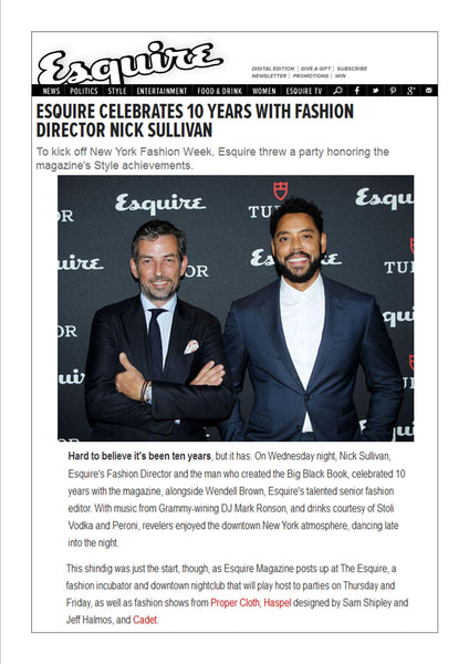 esquire.com features Haspel in Fashion week