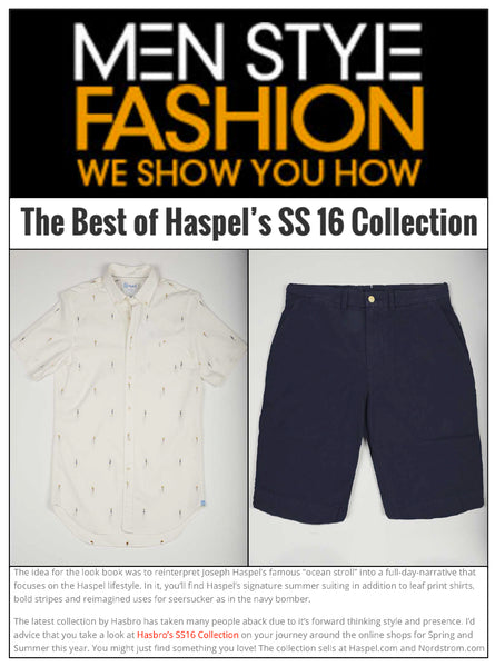 mensstylefashion.com features best of Haspel's spring/summer 2016 collection