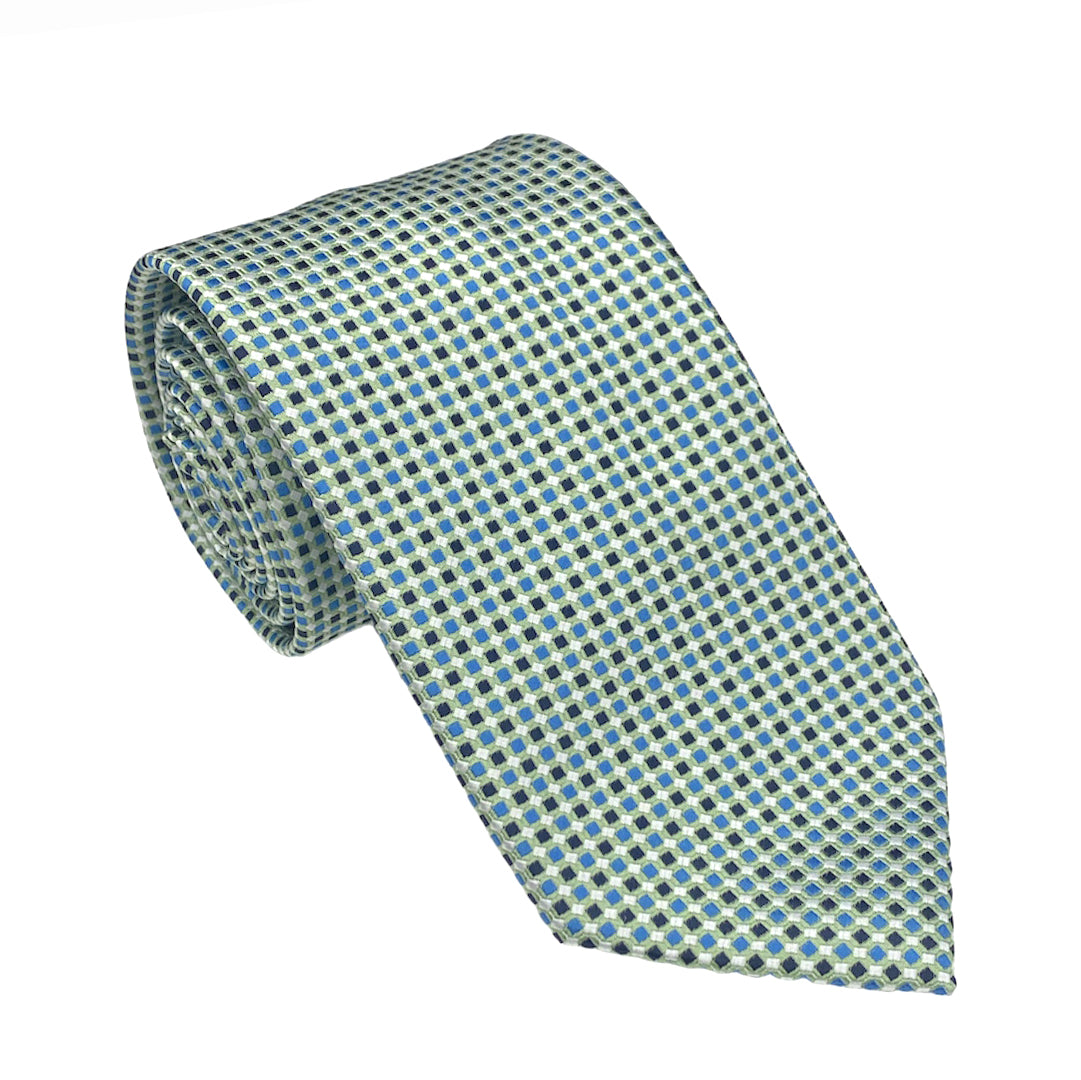 Neckties, Yellow with Oversized Blue Boxes